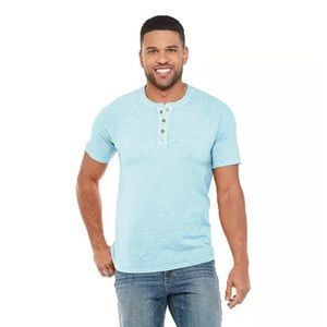Light Blue Men’s Sonoma “The Supersoft Henley” T-Shirt Size XL